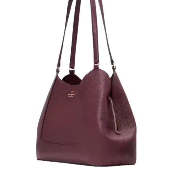 Kate Spade Deep Burgundy Lena Triple Compartment Shoulder Bag - Picture 5 of 11